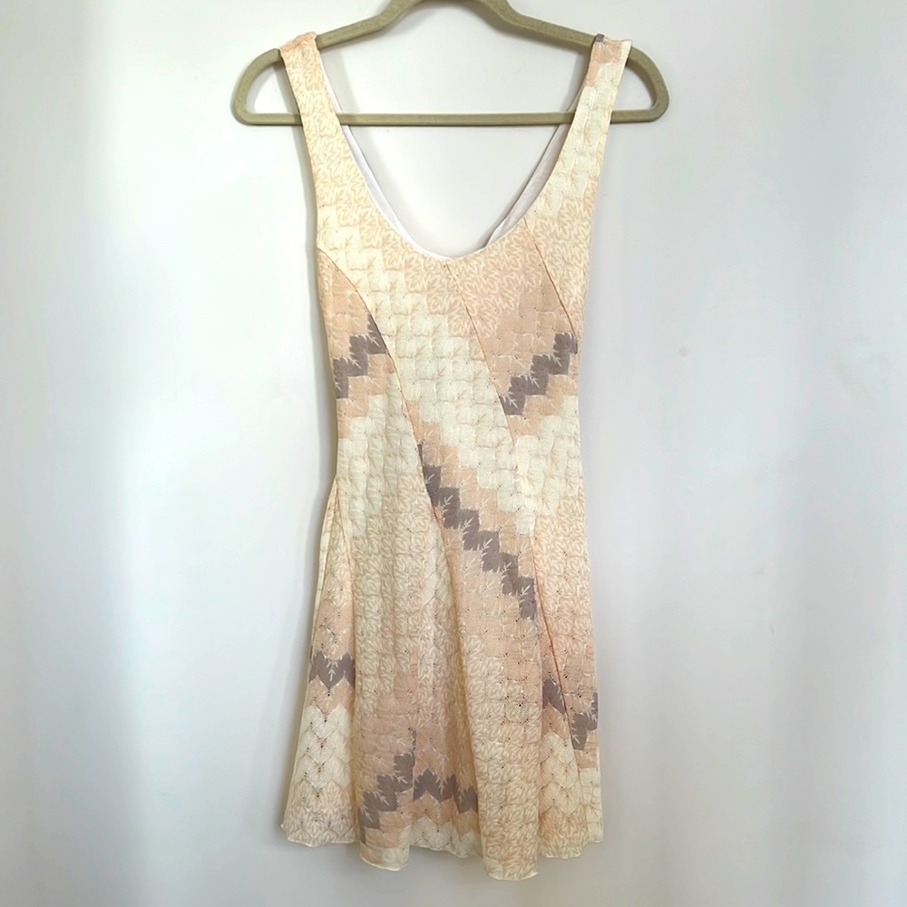 Nude, mauve and peach toned circle sundress, vintage Free People